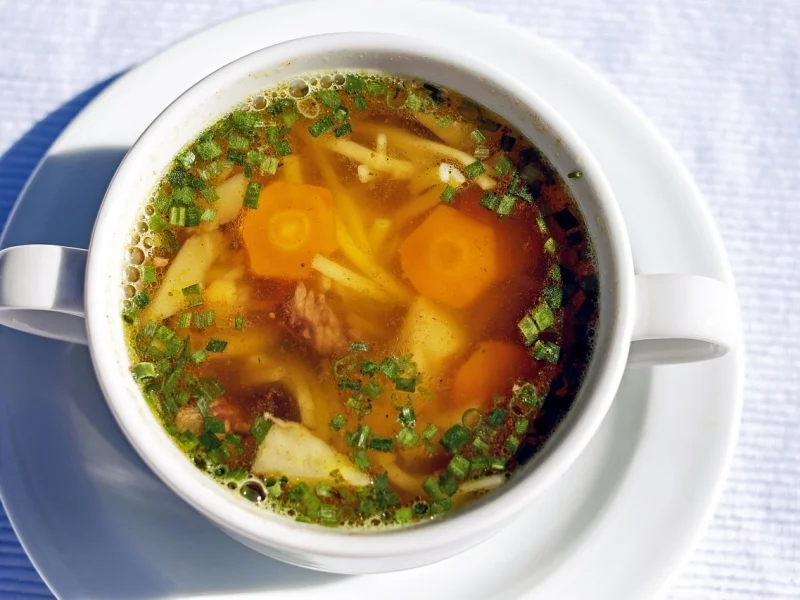 Sopa de legumes com mocotó